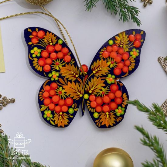 Exclusive Christmas tree decoration butterfly with a filigree pattern