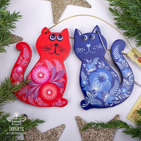Cats Christmas tree ornaments Set