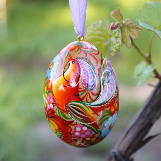 Unique Easter egg, traditional hand painted  in Ukraine