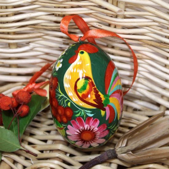 Wooden Easter egg, painted in ukrainian style