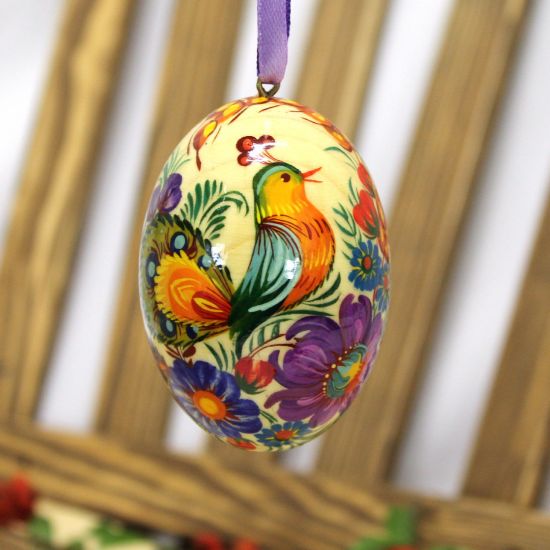 Osterei aus Holz zum Aufhängen, Ukrainische traditionelle Malerei