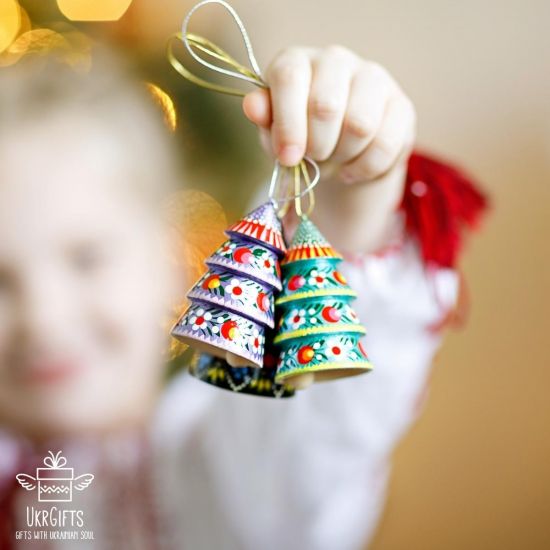 Colorful Christmas decor -bell tree shaped