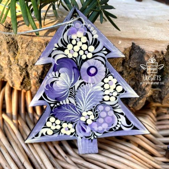 Hand painted Christmas tree decoration star, horse and Christmas tree pendant