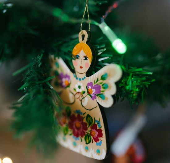 Wooden Christmas ornaments Angel and Hears decoration