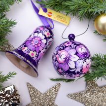 Special Christmas decoration set, Christmas tree ball and bell, purple 