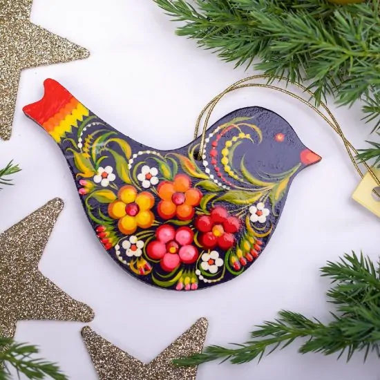 Beautiful Christmas ornaments Bird hand painted